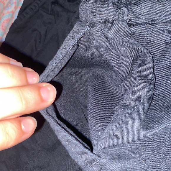 high waisted black paper bag shorts - Picture 4 of 4